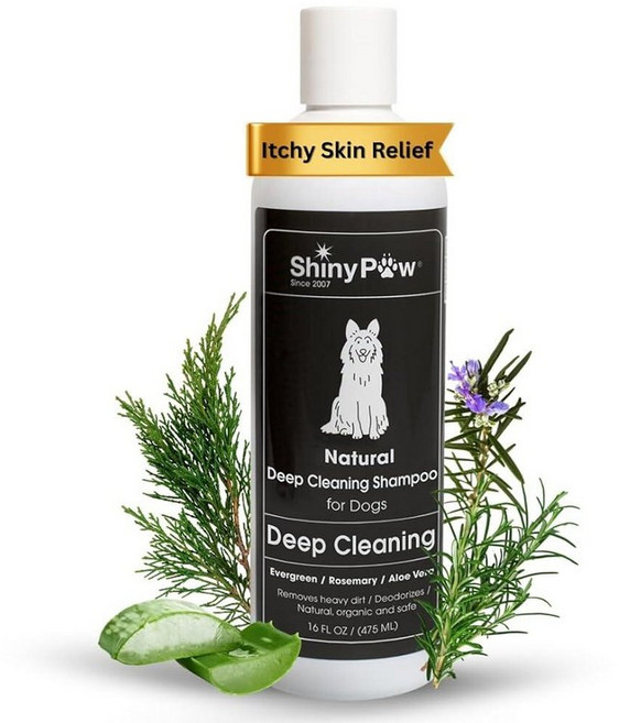 [5] Shiny Paw 민감한 피부용 무향 애견 샴푸 473.2ml(16온스) | 저자극성 티어리스 애견 샴푸 가려운 피부 완화 | 비듬 프리 | 미국 제조, Hypo-Allergenic Shampoo - 16oz