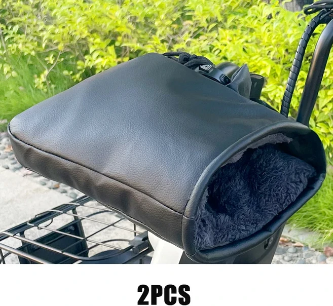 오토바이 핸들바 미트 겨울 장비 방한 핸드머프 자전거 커버 워머, 02 Black A 2Pcs