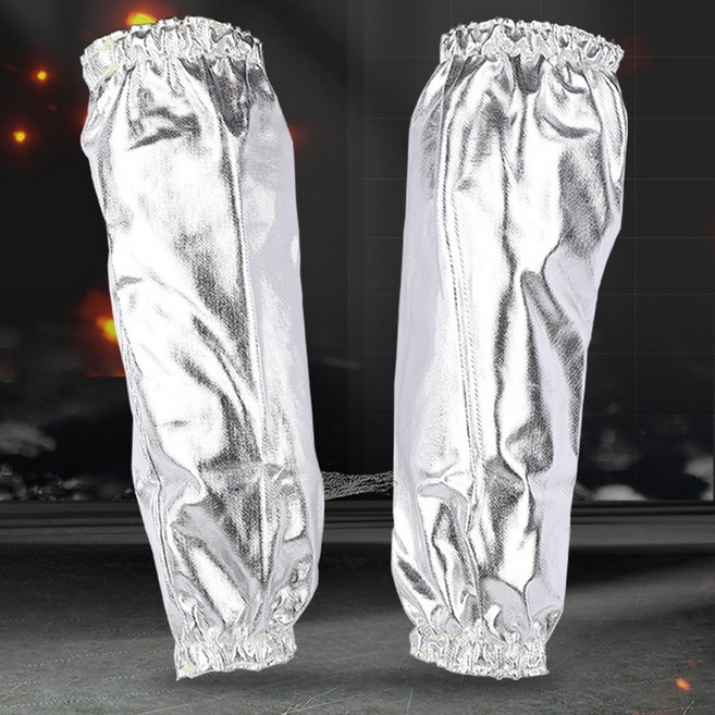 릴스베이 방염 난열 오븐 작업용 알루미늄 팔토시 소매 장갑, 2개, 실버