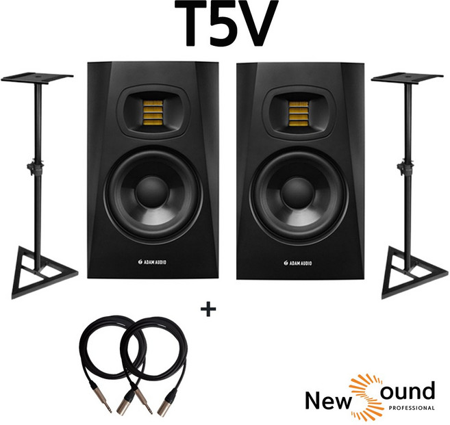 [뉴사운드] 정품 ADAM AUDIO T5V T7V T8V + 스탠드 케이블 패키지 5인치 7인치 8인치 / 홈레코딩 녹음 모니터 스피커/ 아담오디오, T5V+스탠드+케이블