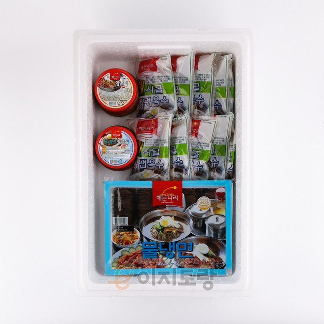 (냉면장포함)해든나라 10인 냉면 세트 (업소용 냉면 / 대용량 냉면), 동치미육수10봉, 물냉면양념장