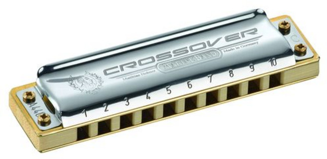 Hohner Harmonicas Marine Band Crossover Key of C Stainless Steel Bamboo, 기음, 1개