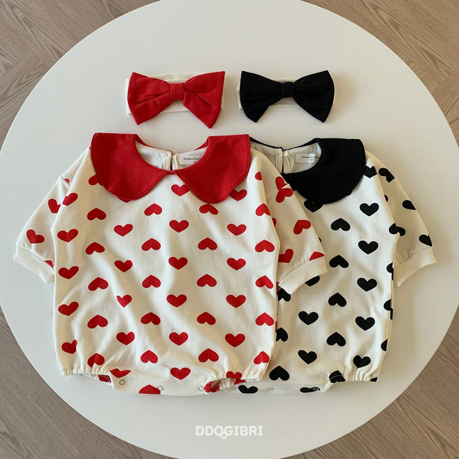 [ 하트카라슈트세트 ] 또기브리 봄가을 유아 아동 여아 남아 여자아기 남자아기 바디슈트 유아슈트