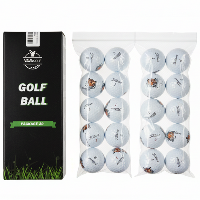 타이틀리스트 로스트볼 인쇄볼 20알 A A+급 패키지, 1개, 화이트, 20개입