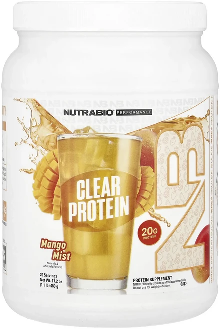새해 건강을 선물하세요 NutraBio 클리어 분리유청단백질 망고 미스트 489g(1.1lb) 특별관리진행, NutraBio클리어분리유청단백질망고미스트489g11l, 1개 - 쿠팡