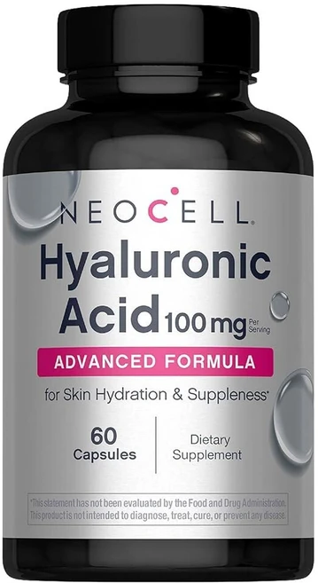 네오셀 히알루론산 캡슐 60알 100mg 포뮬러 보충제 수분 공급 및 유연성, 1개, 60정 - 쿠팡