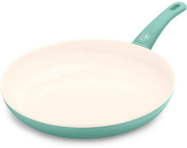그린라이프 소프트 그립 건강 세라믹 논스틱 12인치 프라이팬 PFAS 프리 식기세척기 사용 가능 청록색, 1개