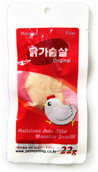 펫모닝 모닝푸드 닭가슴살 오리지널 30P 강아지 고양이 간식, 90개, 22g - 쿠팡