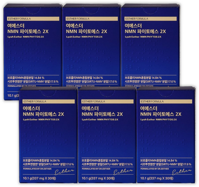 에스더포뮬러 여에스더 NMN 파이토에스 2X 6박스 (180매), 6개, 30회분