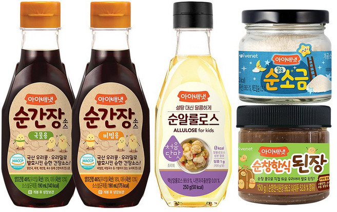 아이배냇 양념세트 순간장 국물 비빔 소금 된장 순알룰로스