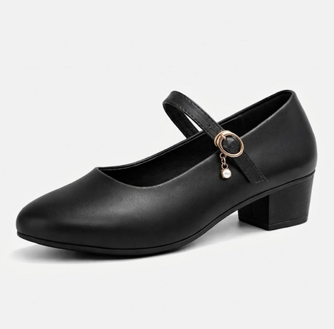 타니즈 드렌스 큐빅 미들굽 메리제인 펌프스 힐 4cm