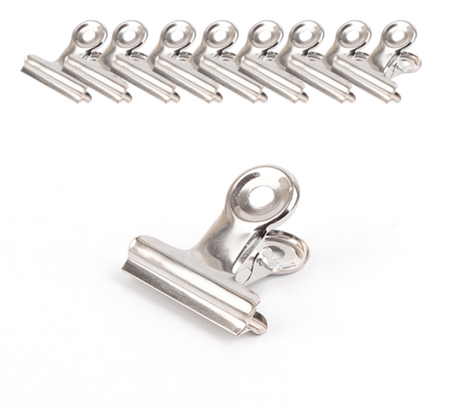 이음모음 철 불독클립 문구집게, 1세트, 10개입, 미니