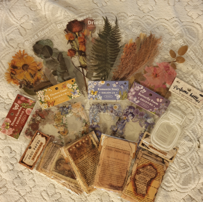 대용량 156매 다꾸스티커 세트 다이어리 배경 다이어리꾸미기 압화 나비 레터링 빈티지 스티커팩, 1개