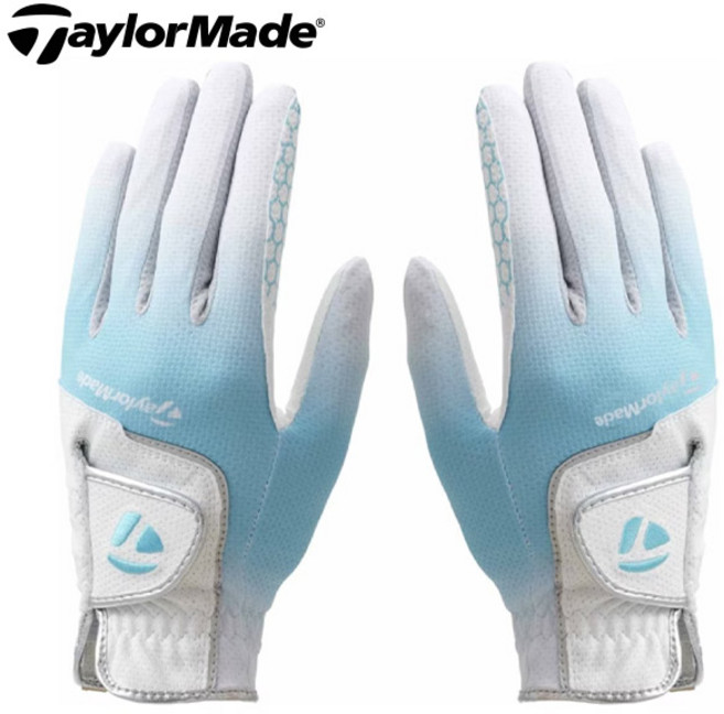 테일러메이드 WOMEN'S SUMMER 여성용 여름용 골프장갑 양손세트 TD312, 화이트/스카이블루 양손세트