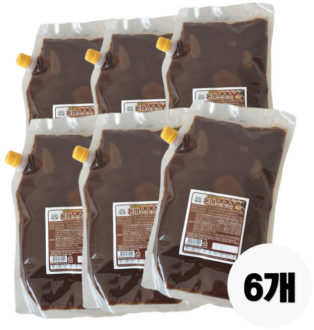 예그린 돈까스 소스 대용량 업소용, 2.1kg, 6개