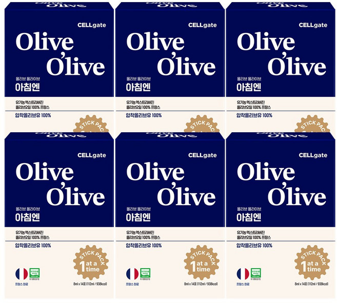 셀게이트 올리브 올라이브 유기농 엑스트라버전 올리브오일 스틱 프랑스, 8ml, 84개