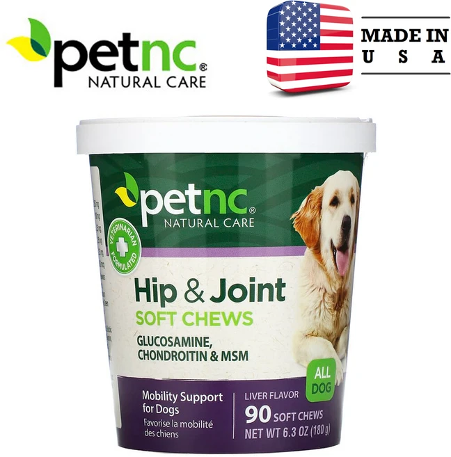 petnc NATURAL CARE 엉덩이 및 관절 모든 견종 간 소프트 츄 90정, 180g, 1개 - 쿠팡