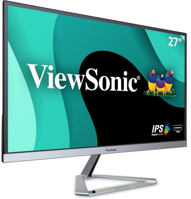 ViewSonic VX2776SMHD 27인치 1080p 와이드 스크린 IPS 모니터초박형 베젤 HDMI 및 디스플레이 포트 블랙/실버, 27-Inch 1080p, 1개