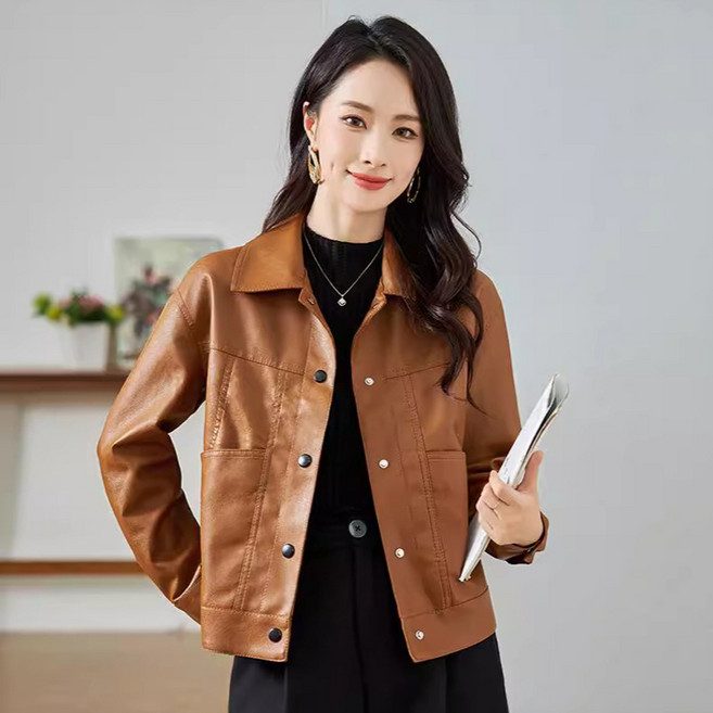 타임퓨어 여성 가죽 자켓 가을 겨울 패션 숏 가죽잠바 코트 라이더자켓 노마레자켓 간절기 점퍼 빅사이즈