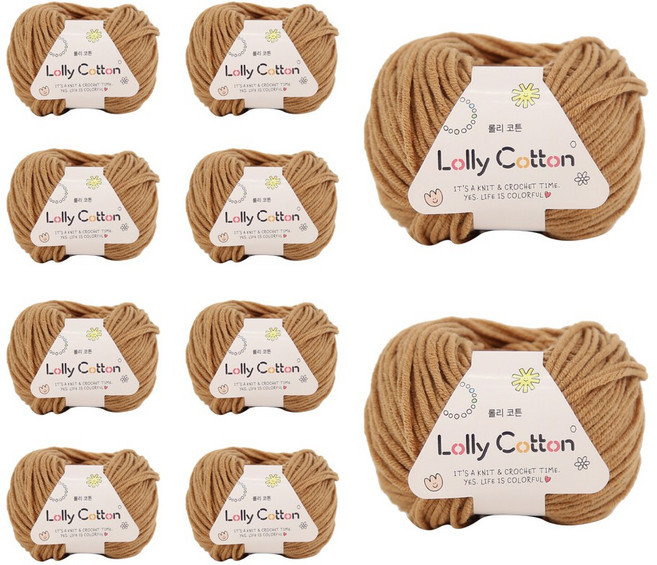 [앵콜스] (10볼묶음)롤리코튼 Lolly Cotton 5ply (80색의 고급코마코튼 소품인형실), 07 카멜 (**10볼묶음), 1개