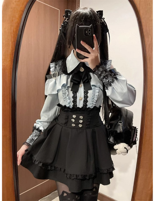 지뢰계 양산형 옷 복고 패션 얀데레 코디 드레스 빈티지