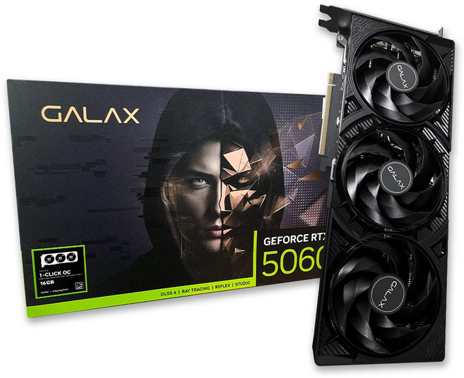 갤럭시 GALAX 지포스 RTX 5060 Ti BLACK 3X D7 16GB DUAL HDMI
