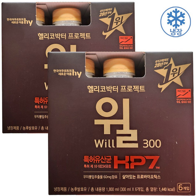 코스트코 헬리코박터 프로덱트 윌300 아이스포장무료 반품불가, 12개, 300ml