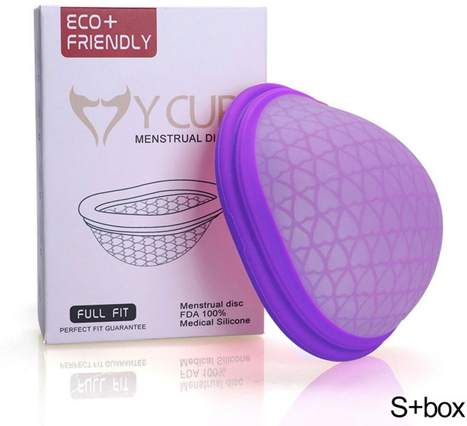 Friendly 삽입형 실리콘 생리컵 생리대 안전한 닉스컵 월경컵 L/S 사이즈, 보라색 S 상자, 1개, 1개