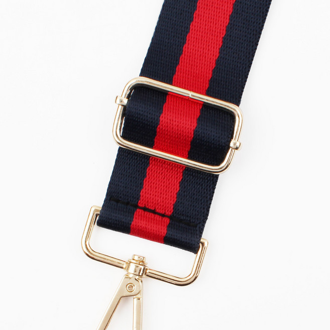 스트랩 웨빙끈 가방끈부자재 가방체인줄 가방줄 삼색 가방끈, 1개, 삼색가방끈-네이비(골드)