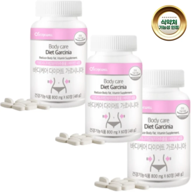 가르시니아 캄보지아 식약처인증 다이어트보조제 체지방 감소 알약 HCA 750mg 판토텐산, 3박스, 60정 - 쿠팡