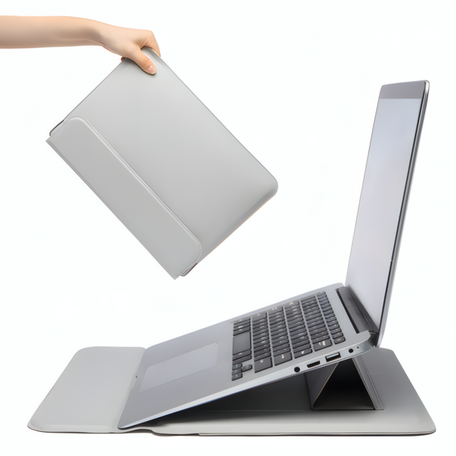 영원한 슬림 방열 거치대 노트북 파우치, 애쉬그레이