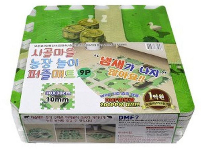 퍼즐 매트 쿠션 바닥 매트 바닥 깔개 농장 놀이 9P, 1개, 상세페이지 참조