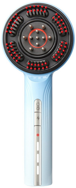 PYHO EMS 무선 방수 두피마사지기 헤어부스터 선물세트, 푸른색, JF42