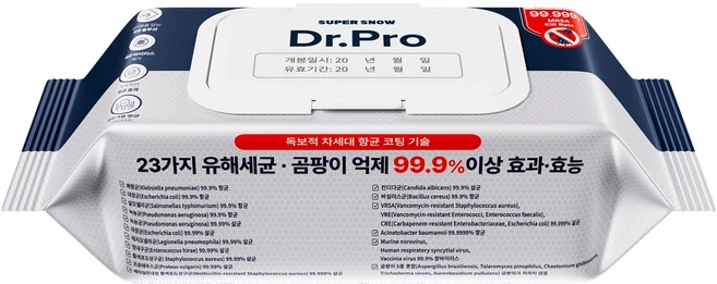 슈퍼스노우 닥터프로(Dr. Pro) 와입스 소독 살균 티슈 세정 찌든때 기름 클리너 화장실 곰팡이 억제 청소 다목적클리너, 1개 - 쿠팡