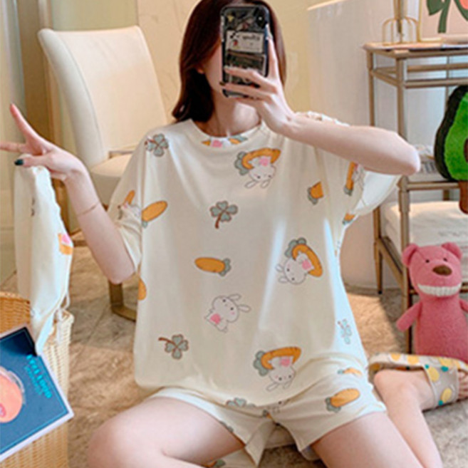 여름 집순이 패션 러블리 반팔반바지 파자마 홈웨어 set