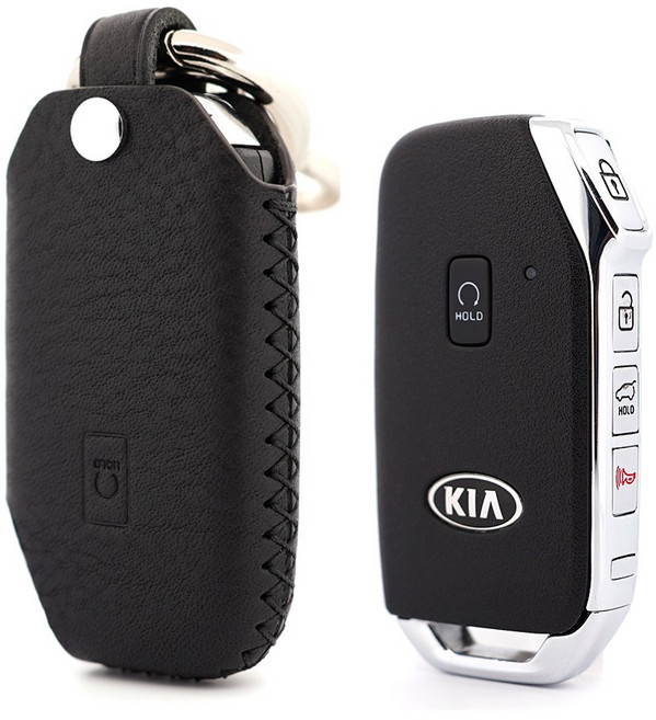 페레노 기아 5버튼 스마트키 가죽케이스 PK07 키케이스 K5DL3 쏘렌토MQ4 셀토스 K7프리미어 카니발KA4 K8 K3 스포티지 니로 쏘울 EV6 호환, 미네르바복스 블랙