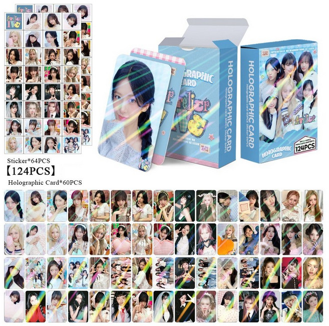 아이브 IVE 월드투어 얼라이브 홀로그램 포카 124장 홀로그램 포카 60장 스티커 64장 도무송 다꾸 선물용, ATELIER(아틀리에), 124개