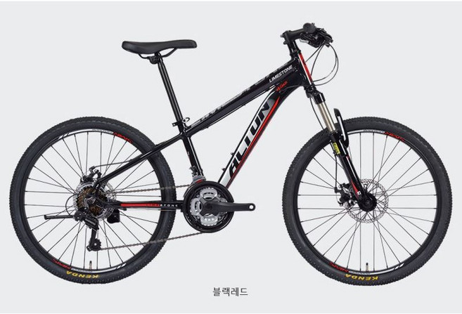 알톤 라임스톤1.0D 24인치 주니어 MTB 자전거, 블랙, 1개