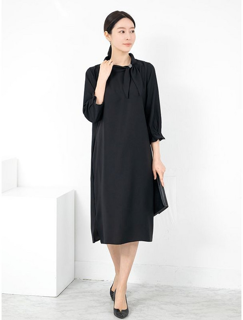 모슬린 엄마옷 라운드 언본 터틀원피스 MQG126040 마담 미시 중년여성 빅사이즈 할머니옷 50대 60대 70대