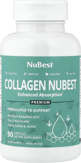 새해 첫좋은선물 NuBest 콜라겐 Nubest 흡수력 강화 캡슐 90정(캡슐 1정당 500mg) 제대로 할인합니다, NuBest콜라겐Nubest흡수력강화캡슐90정캡슐1정당, 1개 - 쿠팡
