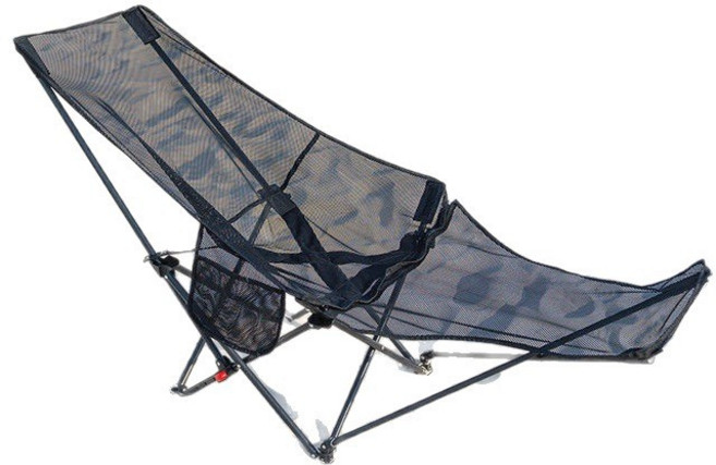 戶外摺疊椅透氣網面躺椅午睡可躺便攜式靠背懶人椅摺疊三檔調節椅, 1件, 【黑色】雙層網紗-生產現賣:一個