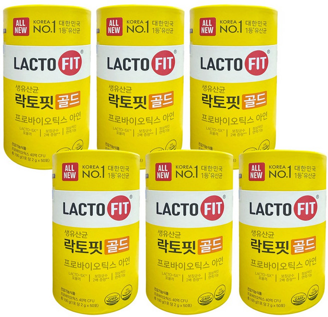 종근당건강 락토핏 골드 생유산균 골드 ALL NEW, 100g, 6개