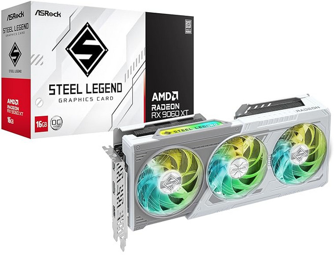 ASRock 애즈락 Steel legend RX 9060XT 16GO 그래픽카드 3년 보증, 상세페이지 참조