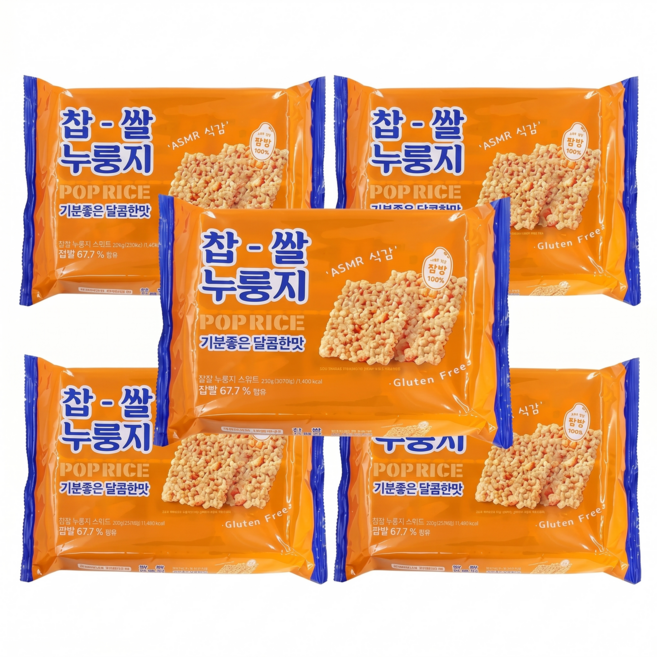 찹쌀 누룽지 스위트 달콤한맛 pop rice, 5개, 288g