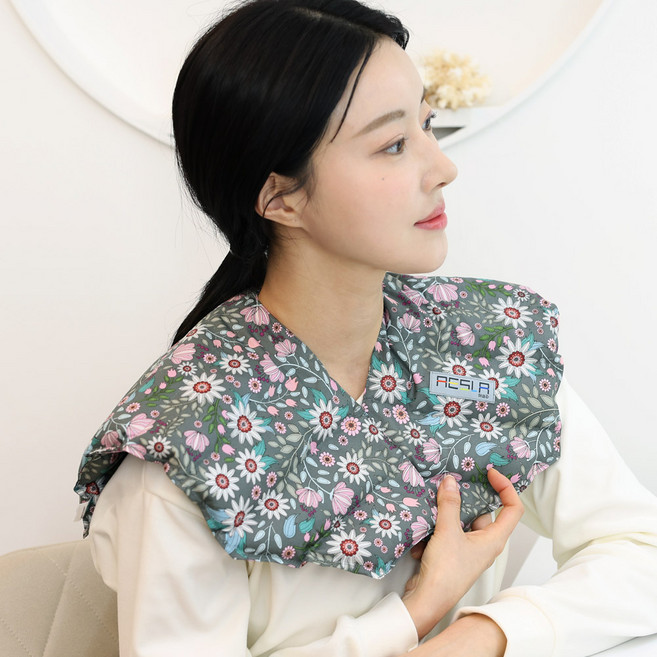 애슬라 허브 어깨 찜질팩 프리미엄 모던플라워 ZH-SP3, 1개