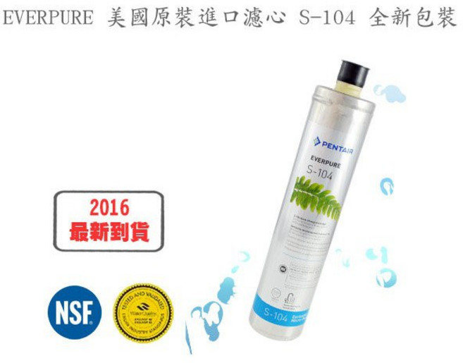 EVERPURE 美國原裝進口濾心 S-104 全新包裝 淨水器濾芯, 1個