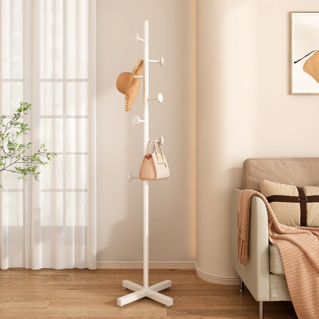 헤븐하임 기본형 스탠드 옷걸이 행거, 크림화이트B