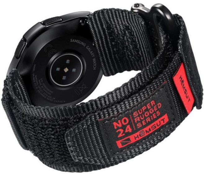 HEMSUT 남성용 나일론 스포츠 밀리터리 워치 밴드 삼성 갤럭시 스트랩 퀵 20mm, [01] QR121BLK, [02] 22mm, [01] M, 03 121QR-BLK