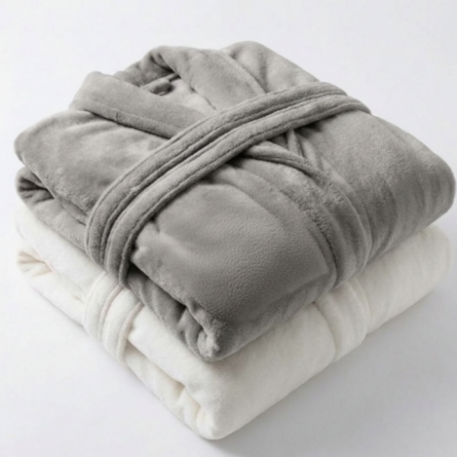 스튜디오애프터샤워 로브 남녀공용 호텔 샤워가운 (화이트/그레이), 그레이, 1개