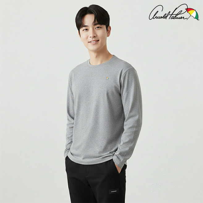 아놀드파마 남자 베이직 코튼 긴팔 티셔츠